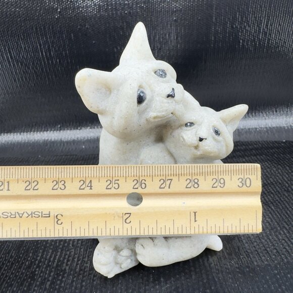 Vintage Quarry Critters Celine And Cleo Cat Figurine 2001 Second Nature Design - Picture 3 of 8